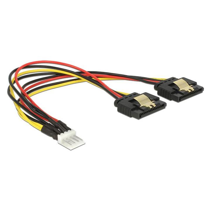 Delock Floppy Stecker - 2x SATA Stromadapter (20 cm, 15 pin S-ATA, 4 pin Floppy) (85236)