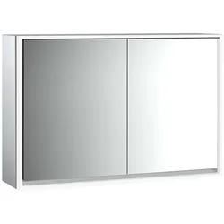 emco LED-Lichtspiegelschrank Loft Aufputz, 1200 mm, 2-türig Rückwand verspiegelt, 979805118 979805118