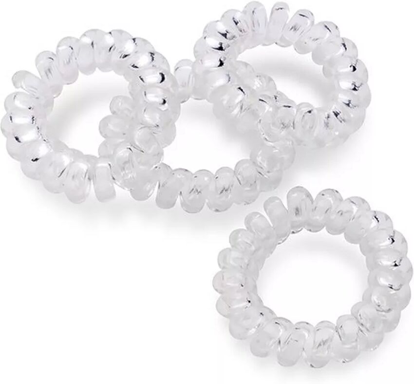 Trisa Haarschmuck - Twister Haargummi, Twister Elastic, 4,5 Cm, 4 Stk., 4 Stück, Transparent