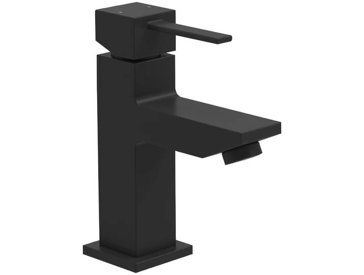Waschtischarmatur WELLTIME Trento, Wasserhahn , schwarz, B:5cm H:15,6cm T:14,7cm, Messing, Armaturen, Waschtischarmatur, wassersparende Eco-Click-Funkt,inkl. Pop-Up