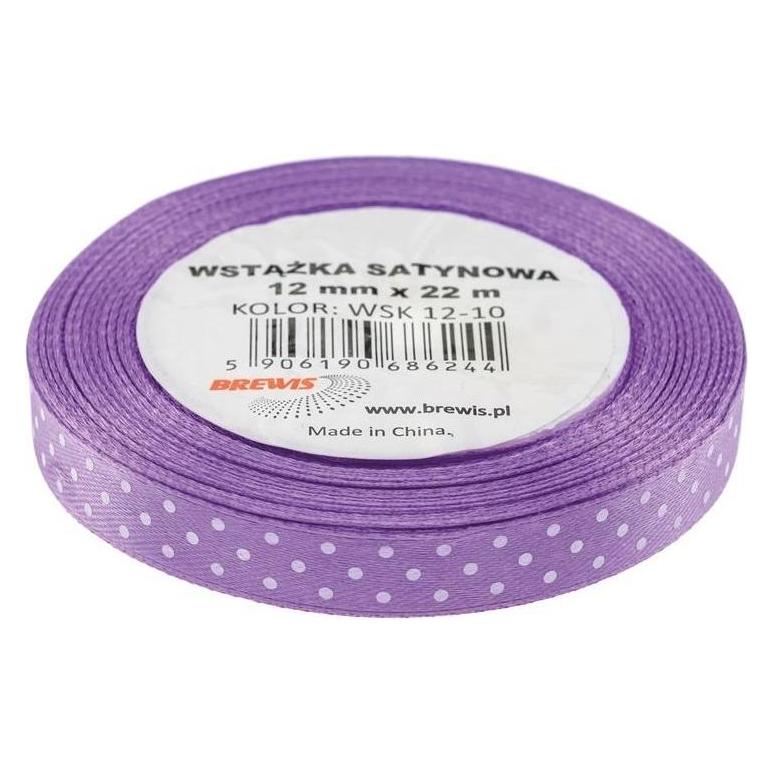 Brewis Lila gepunktetes Satinband 12mmx22m (47593309)
