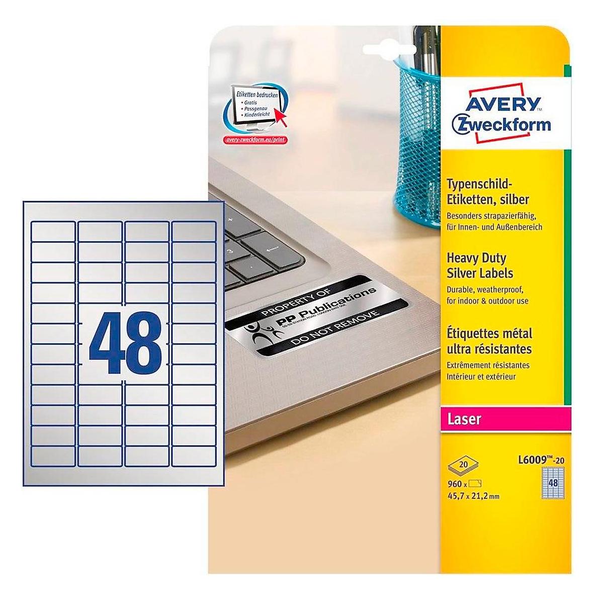 Avery Typenschild-Etiketten (L6009-20)