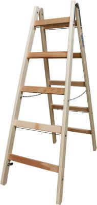 Sprossen-Doppelleiter, Holz, 2 x 5 Sprossen