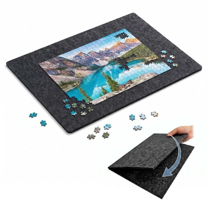 Relaxdays Opvouwbare vilten puzzelmat