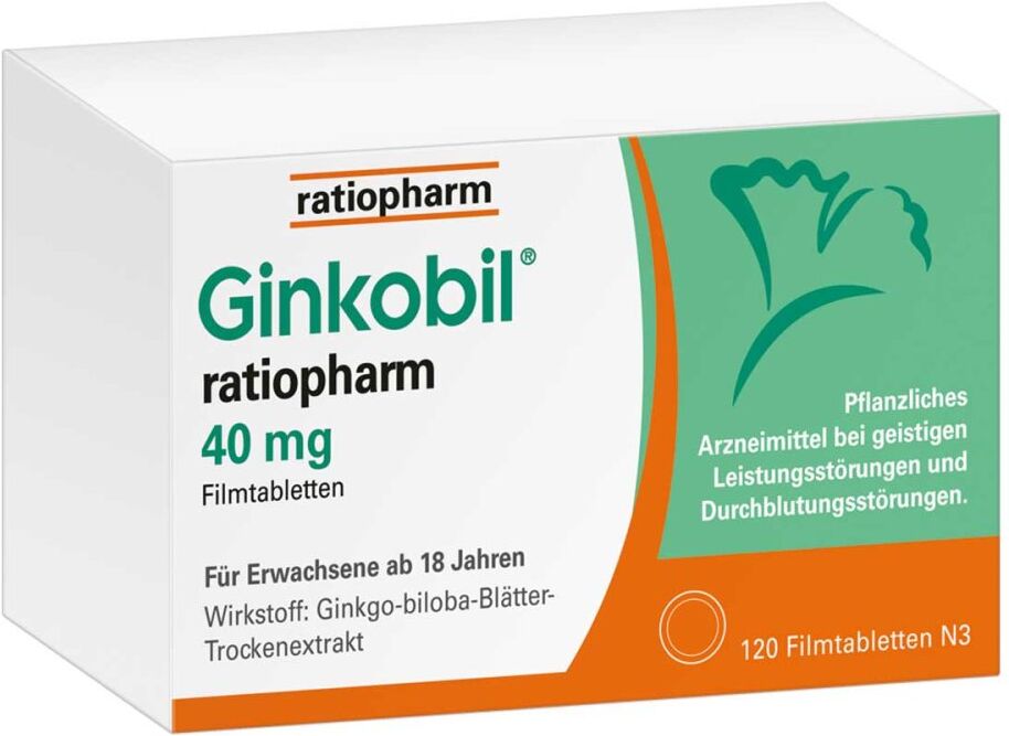 Ginkobil ratiopharm 40mg mit Ginkgo biloba 120stk