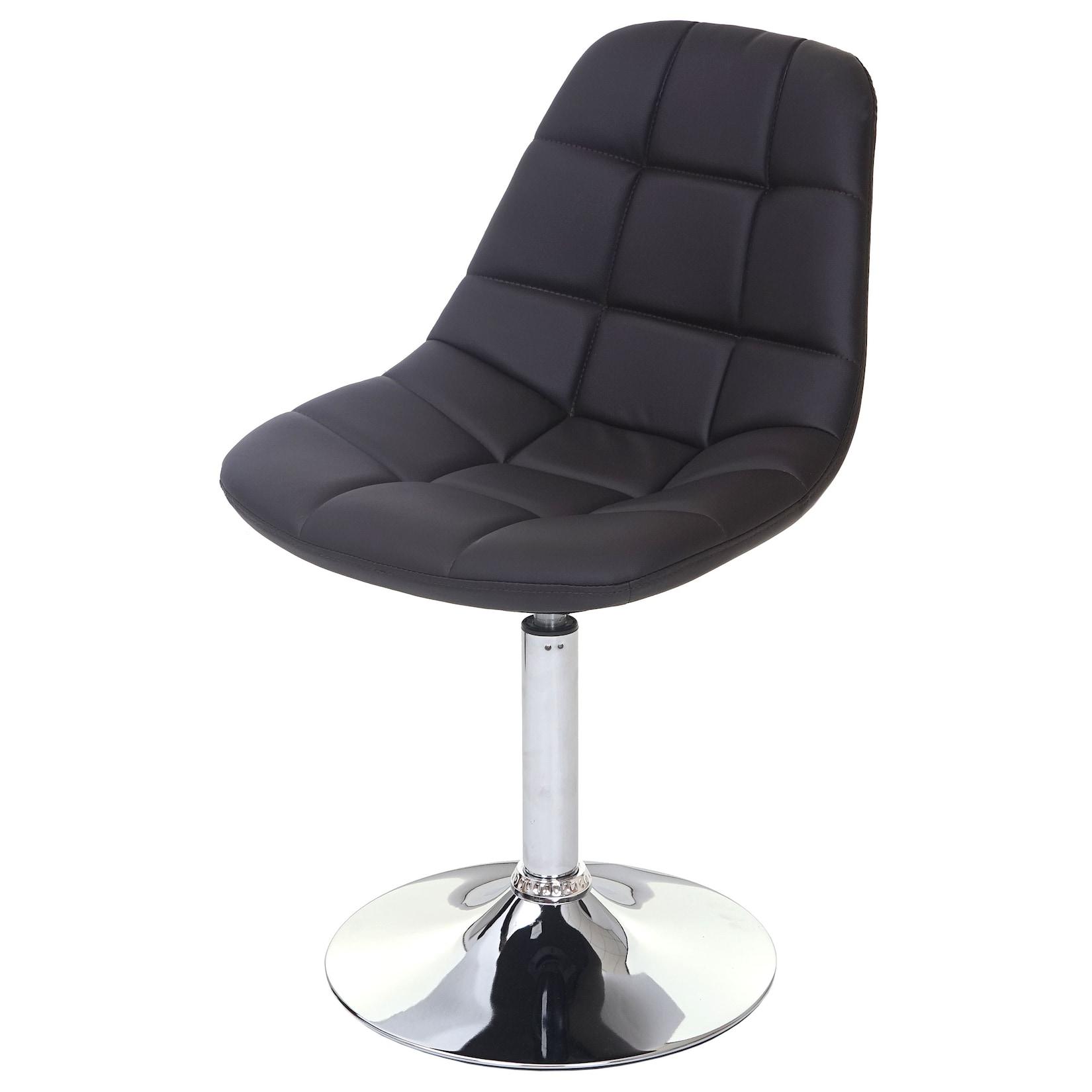 Esszimmerstuhl MCW-A60, Stuhl Drehstuhl, Retro 50er Jahre Design ~ Kunstleder braun, Chromfuß