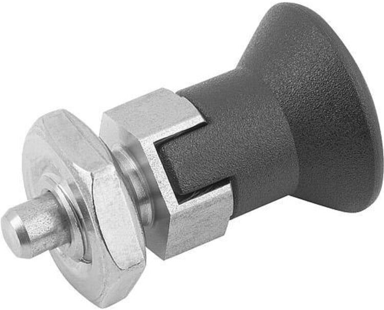 KIPP Arretierbolzen ECO kurze Ausführung Gr.3 M16 x 8 Form D Rastnut Kontrast (K0748.14308160)