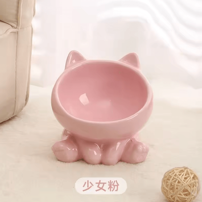 Inspire Curations TiltEase Elevated Ceramic Pet Bowl pink
