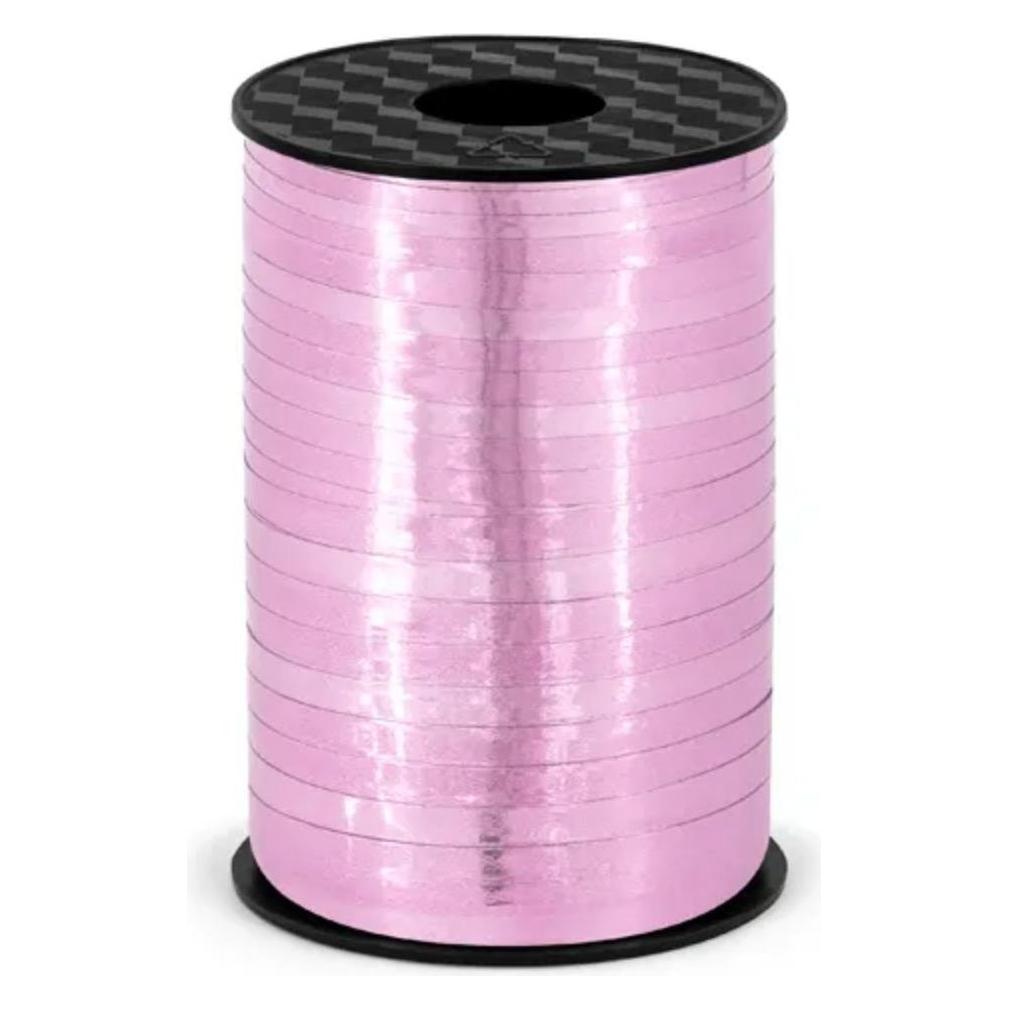 Partydeco Plastic ribbon, pink, 5mm/225m (1 pkt / 1 pc.) (1x) (511340)
