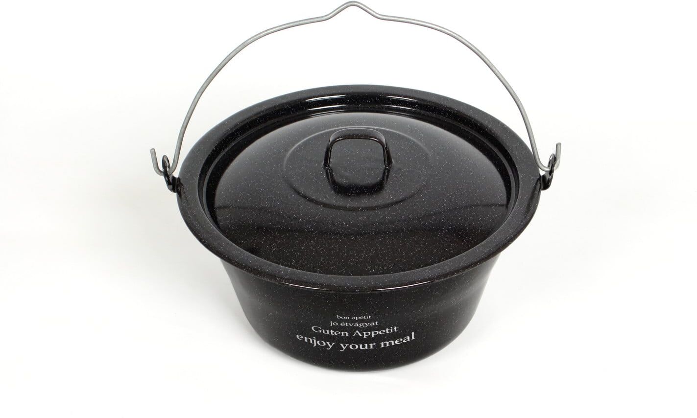 Su-Deco Gulaschkessel 10 Liter mit Deckel schwarz granit