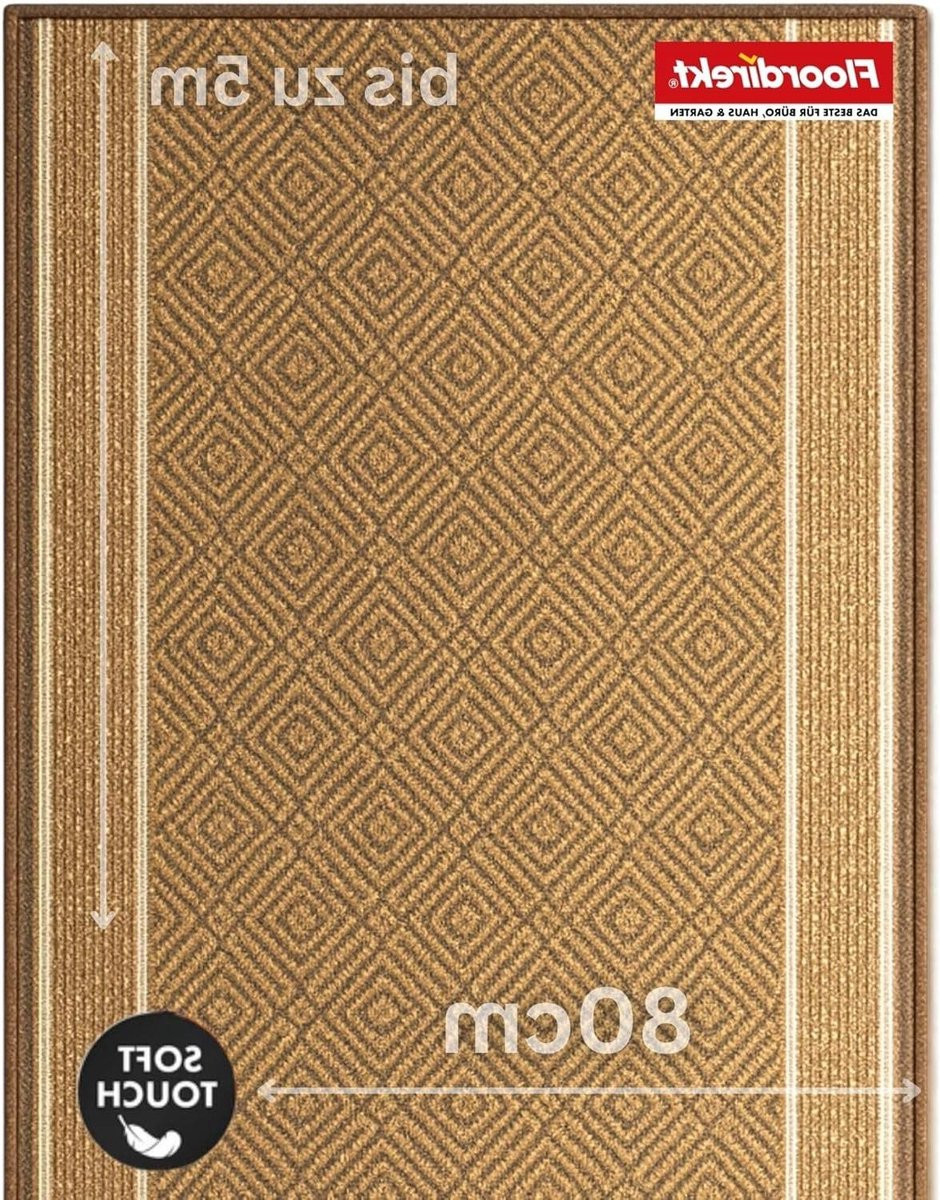 Modern Geometrisch Vloerkleed Runner van Polyamide - Rechthoekig - Beige