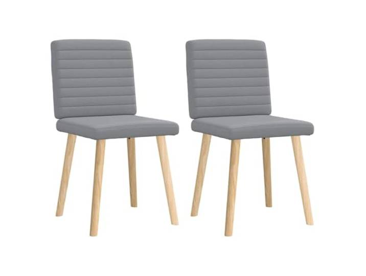 KLGBNCVE Esszimmerstühle 2 STK. Hellgrau Stoff Polyester-Bezug, Metall-Holz-Gestell, dicker Schaumstoff, Esszimmer, Wohnzimmer, Gästezimmer