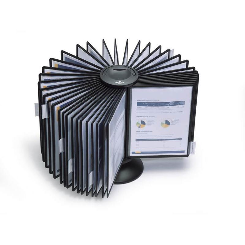 DURABLE Sichttafelsystem SHERPA Display System carousel 40 563301 DIN A4 schwarz mit 40 St. Sichttafeln