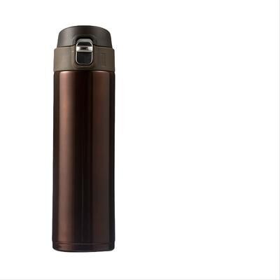 Combo Retail Shop Students Go To School Thermos Cup, Creative Bullet Cover Direct Drinking Water Cup, Simple Solid Colour Durable brown