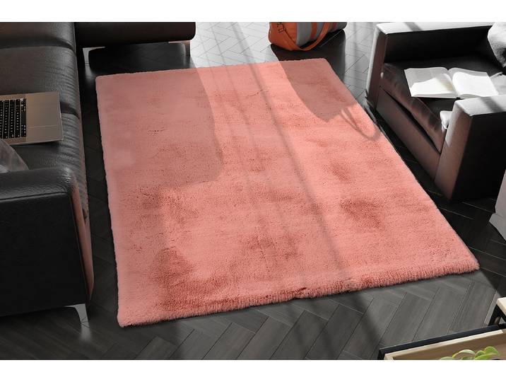 Tapis en fausse fourrure Lavabile Soft Rouge/Rouge 160 x 230cm Fourrure synthétique