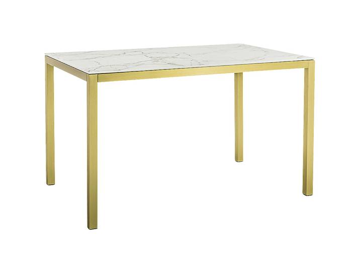 Esstisch Valerie Mineralkeramik/Aluminium Weiss/gold B 120 T 80 cm - Esstisch