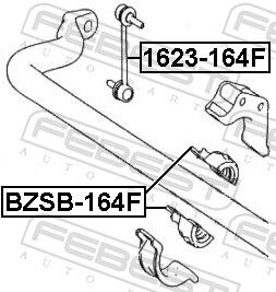 Febest Stange/strebe, Stabilisator 1623-164f Vorderachse Für Mercedes