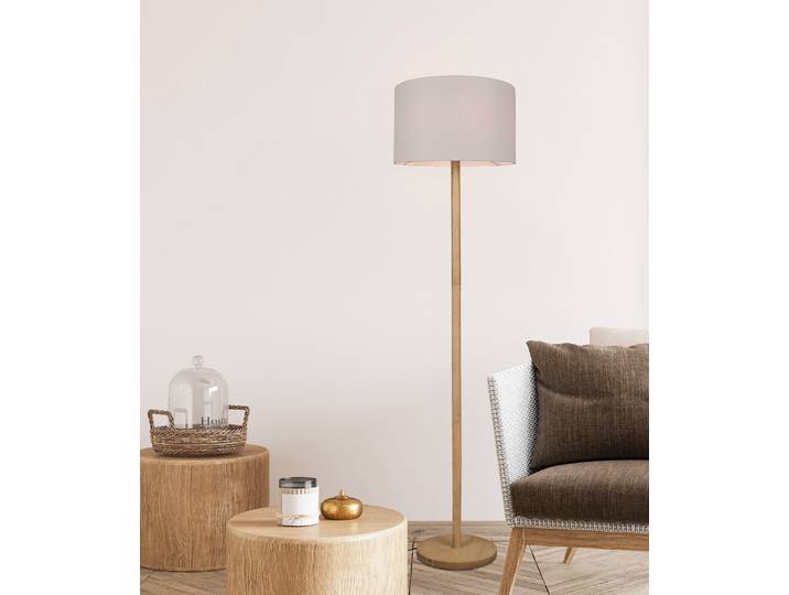 Lampadaire Korba Ø 40cm Marron/Beige Tissu mélangé E27