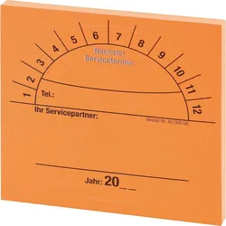 Service-Aufkleber universal für Stempeleindruck D=69 mm, VPE = 60 Stück