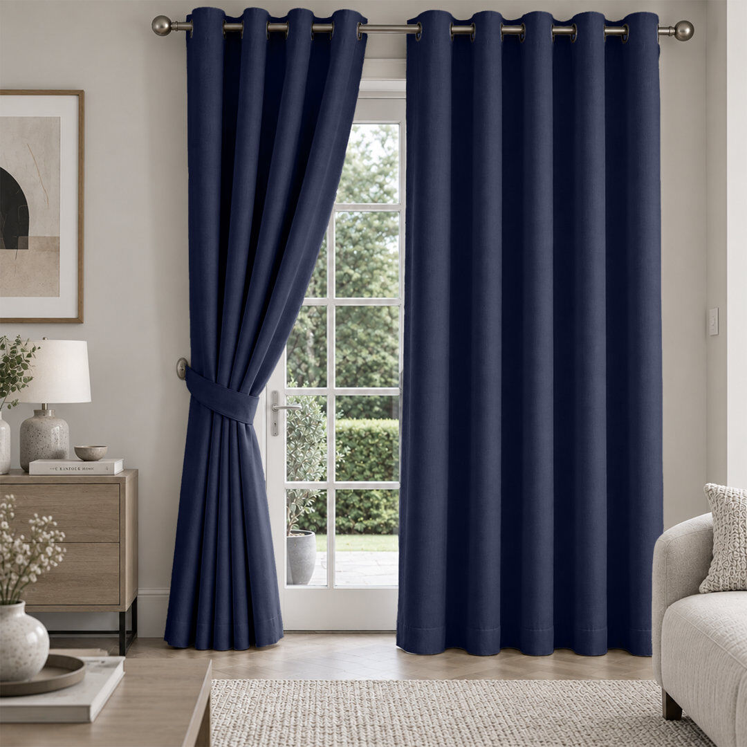 Langley Street Imperial Homeware London Blackout Curtains Navy 229 × 274 cm