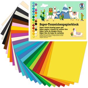 Ursus Tonpapier 2200000 Super-Block, 24 x 34cm, 25 Farben sortiert, 130g/m², 50 Blatt