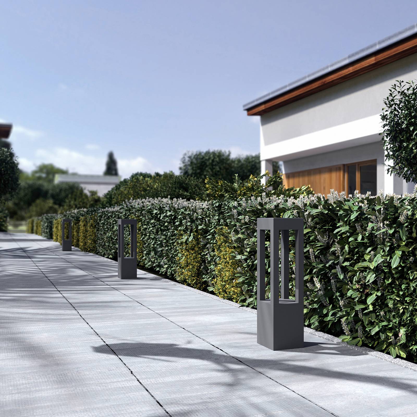 LED Wegeleuchte Lienna Arcchio, alu / grau / zink, Aluminium, Modern, LED Außenleuchte
