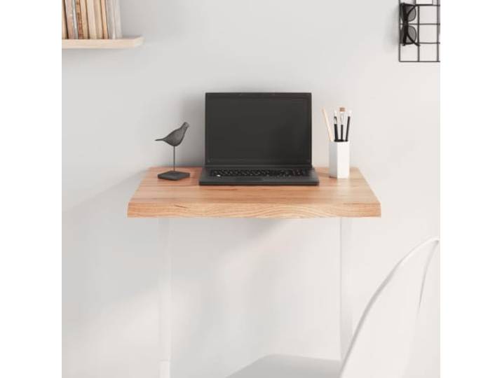 HEFZGDB Massivholz Eiche Tischplatte Hellbraun 60x50x(2-4) cm Behandelt mit Lackierung - Naturkante Handgefertigt für Tisch Erneuerung - Vielseitige Anwendung für Heim und Gewerbe