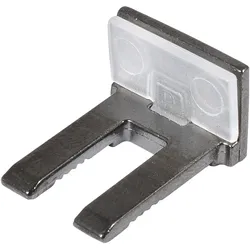 Italiana Ferramenta, Regalträger, Oberteil zu Glasbodenträger KUBIC mit Gummiauflage transparent, Zamak schwarz