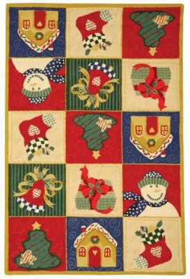 SAFAVIEH Handmade Chelsea Asha Novelty Christmas Wool Rug