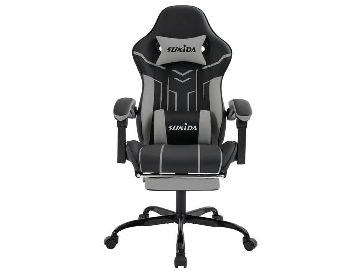 SUKIDA chaise de jeu chaise de jeu vidéo ergonomique chaise d'ordinateur confortable avec repose-pieds et chaise de bureau de soutien lombaire ﻿