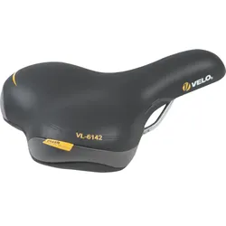 Velo Plush Trekkingsattel Damen  schwarz / grau/gelb