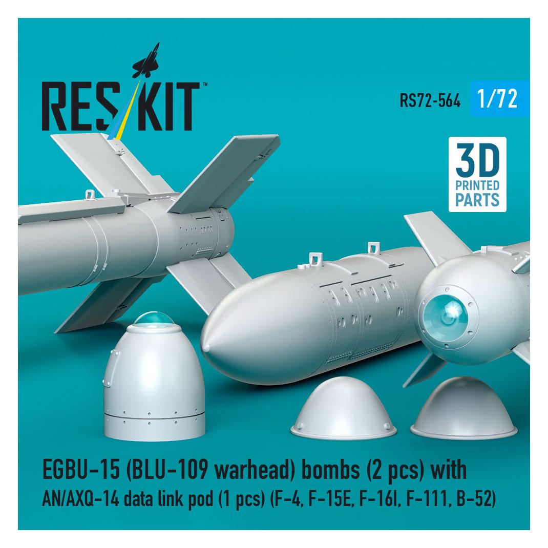 ResKit EGBU-15 (BLU-109 warhead) bombs (2 pcs) with AN/AXQ-14 data link pod (1 pcs) (F-4, F-15E, F-16I, F-1 (RS72-0564)