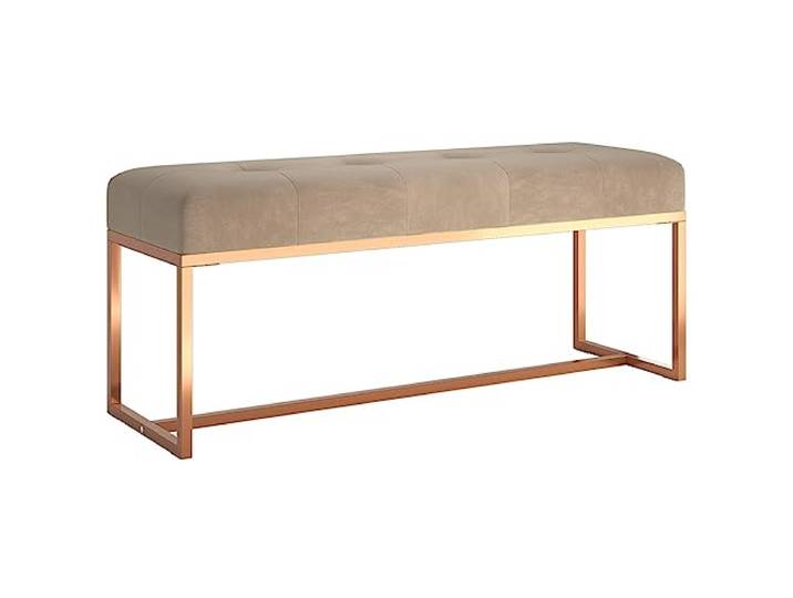 Makastle Sitzbank Beige 110x36x45 cm Samt