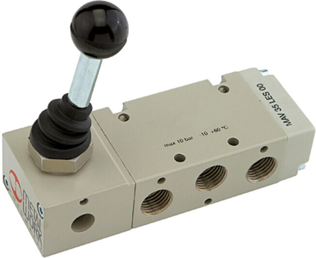 Riegler Electrovanne 5/2 voies, levier manuel bistable 90°, G 1/4 (514.114)