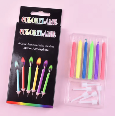 Inspire Curations 6 Color Flame Birthday Candles Colorful Cake Candles For Parties color 6pcs B11220c