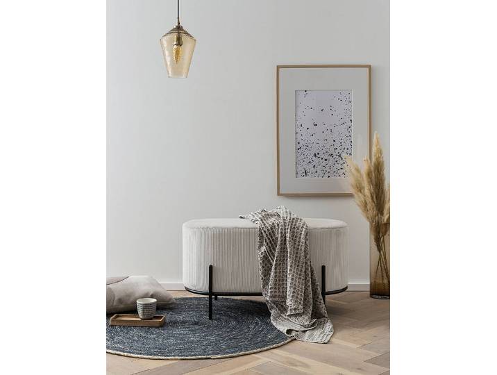 Repose-pieds capitonné Bumyra - Type A 80 x 42 x 40cm Beige/Beige Tissu mélangé