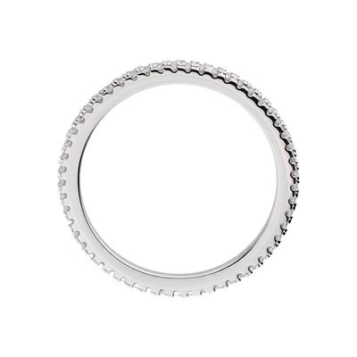 Memoirering JOBO "Slberring schmal" Gr. 54, silber (silber 925), Fingerringe, Damen, 54, Silber 925 (Sterlingsilber), 925 Silber rhodiniert mit 49 Zirkonia rundum