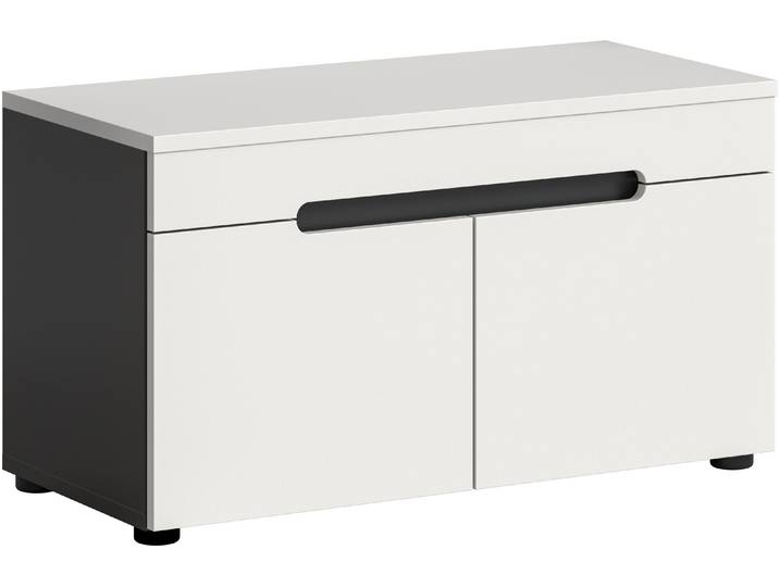 Sitzbank HOME AFFAIRE REHAT, TOPSELLER, Breite 80cm, 2 Türen, 2 Fächer , schwarz-weiss (basalt grau, weiß), B:80cm H:45cm T:37cm, FSC-zertifizierter Holzwerkstoff, Sitzbänke, Sitzbank, Garderobenbank, Flurbank, Dielenbank, Bank mit Stauraum, Bank