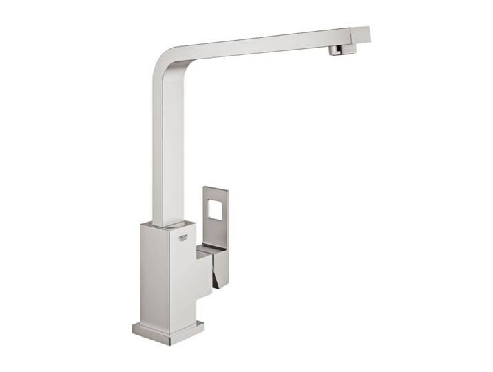 Eurocube Mitigeur monocommande d'évier avec bec pivotant, Inox Brossé (G-31255dc0)