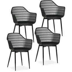 GARTENSTÜHLE MARGHERITA 4er-Set schwarz
