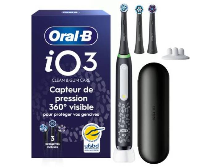 Oral-B - Brosse À Dents Électrique Io 3 Leopard + Étui De Voyage + Étui Bro