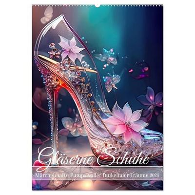 Gläserne Schuhe - Märchenhafte Pumps voller funkelnder Träume (Wandkalender 2026 DIN A2 hoch), CALVENDO Monatskalender