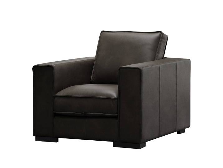 Sessel Locana Braun Echtleder Bulle 100 x 87 x 94cm
