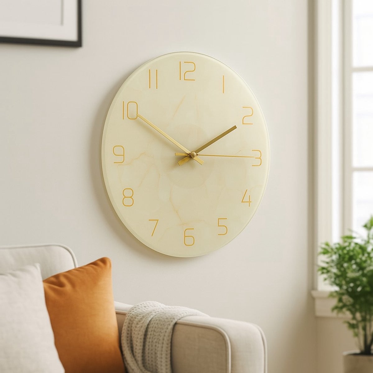 Cave & Garden Moderne Analoge Wandklok in Goud en Zwart - 30 cm