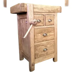 BISCOTTINI INTERNATIONAL ART TRADING BISCOTTINI Landarbeitsplatz aus lindenvollholz, naturbelassen made in italy 57x64x84 cm