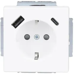 Busch-Jaeger 20EUCB2USBAC-884 SCHUKO® USB-Steckdosen-Einsatz Safety+ mit USB A/C studioweiß matt - Plattform 63 2CKA002011A6310 20EUCB2USBAC884