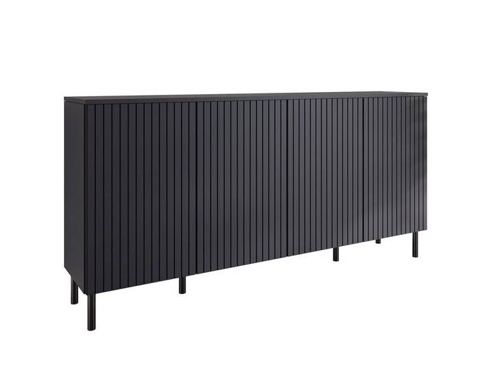 MOEBLINE Kommode 4-türige Sideboard XELLO schwarz