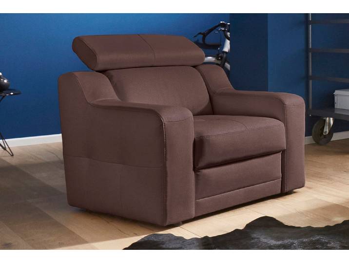 Sessel EXXPO - SOFA FASHION Lotos, Loungesessel , braun (schoko), B:95cm H:92cm T:98cm, Sessel, Sessel, mit Kopf- bzw. Rückenteilverstellung