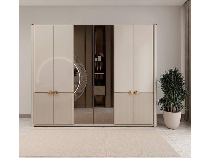 Xlmoebel Kleiderschrank Funktionaler Schrank mit Spiegeltüren für mehr Platz (mit Spiegeltüren) Made in Europa