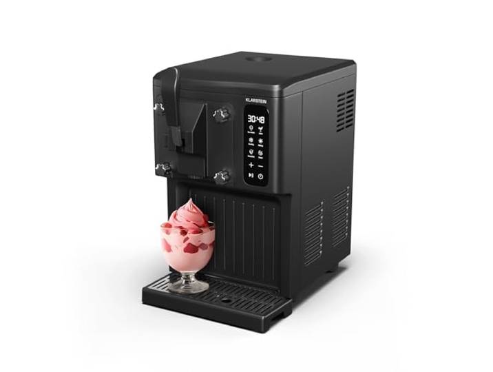 Klarstein Sweet Sundae Eismaschine - 3-in-1 Für Eiscreme, Milchshakes & Smoothies, 1,5 L Tank, Touch-Display, Keep-Cool-Modus, Reinigungsfunktion, Schwarz